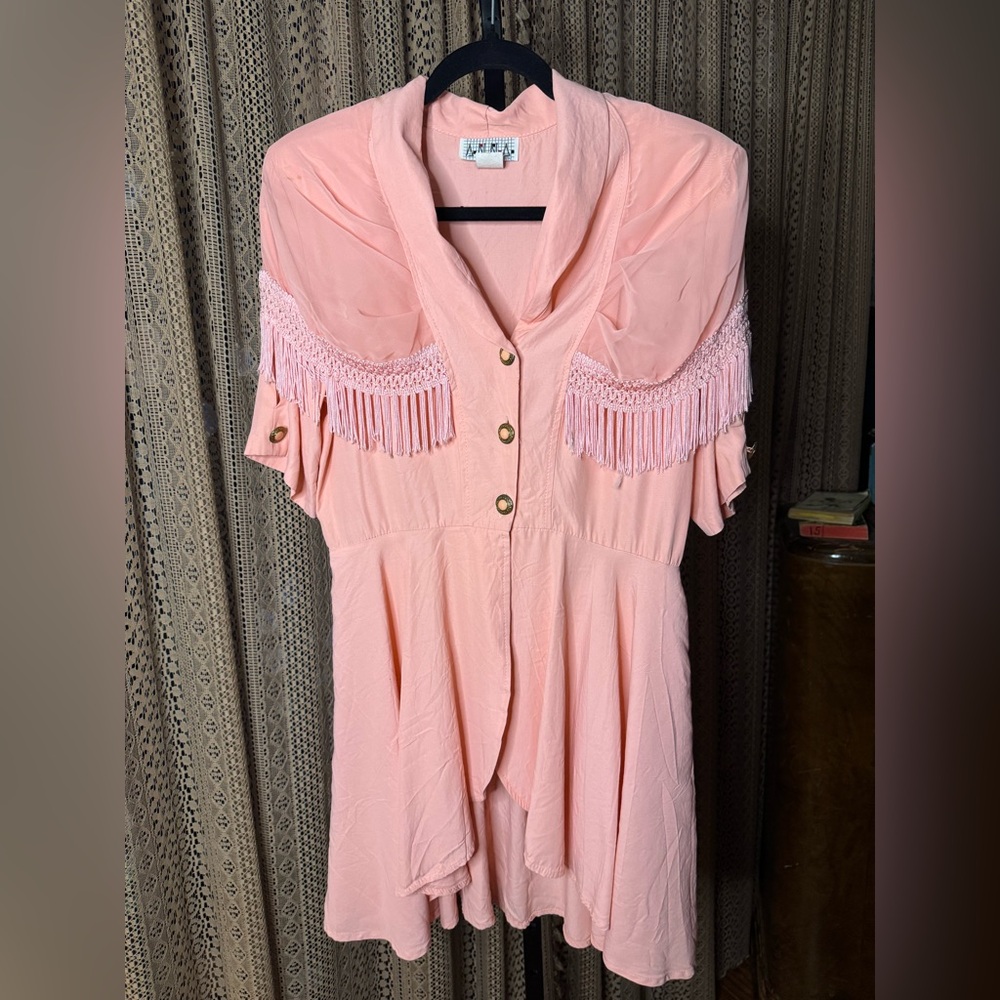VTG Anna Pink Fringed Blouse